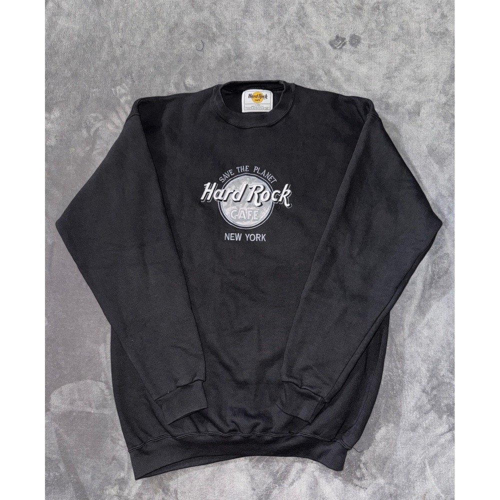 Vintage Hard‎ Rock Cafe New York Men's Made in the USA Black Sweatshirt Sz XL